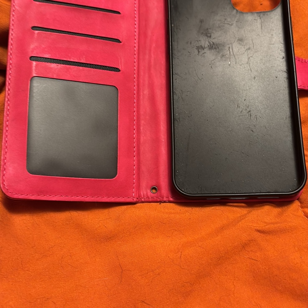 Pink and Black Phone Wallet Case